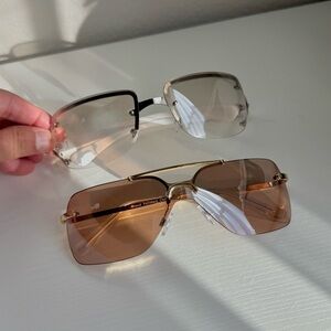 Stylish Rimless Sunglasses Set y2k